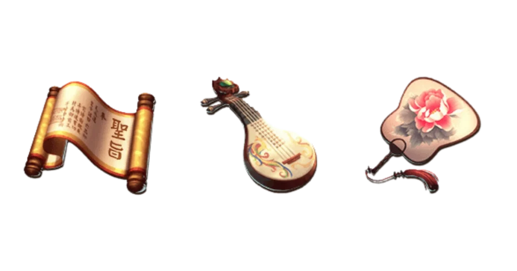 武媚娘老虎機符號：聖旨、枇杷、扇子
